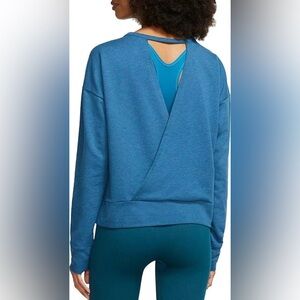 NIKE DRI-FIT Cropped Pullover Sweatshirt Cut Out Slit Back